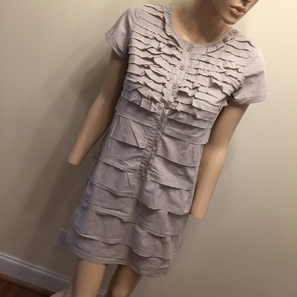 J.Crew ruffle button front shirt dress size 2